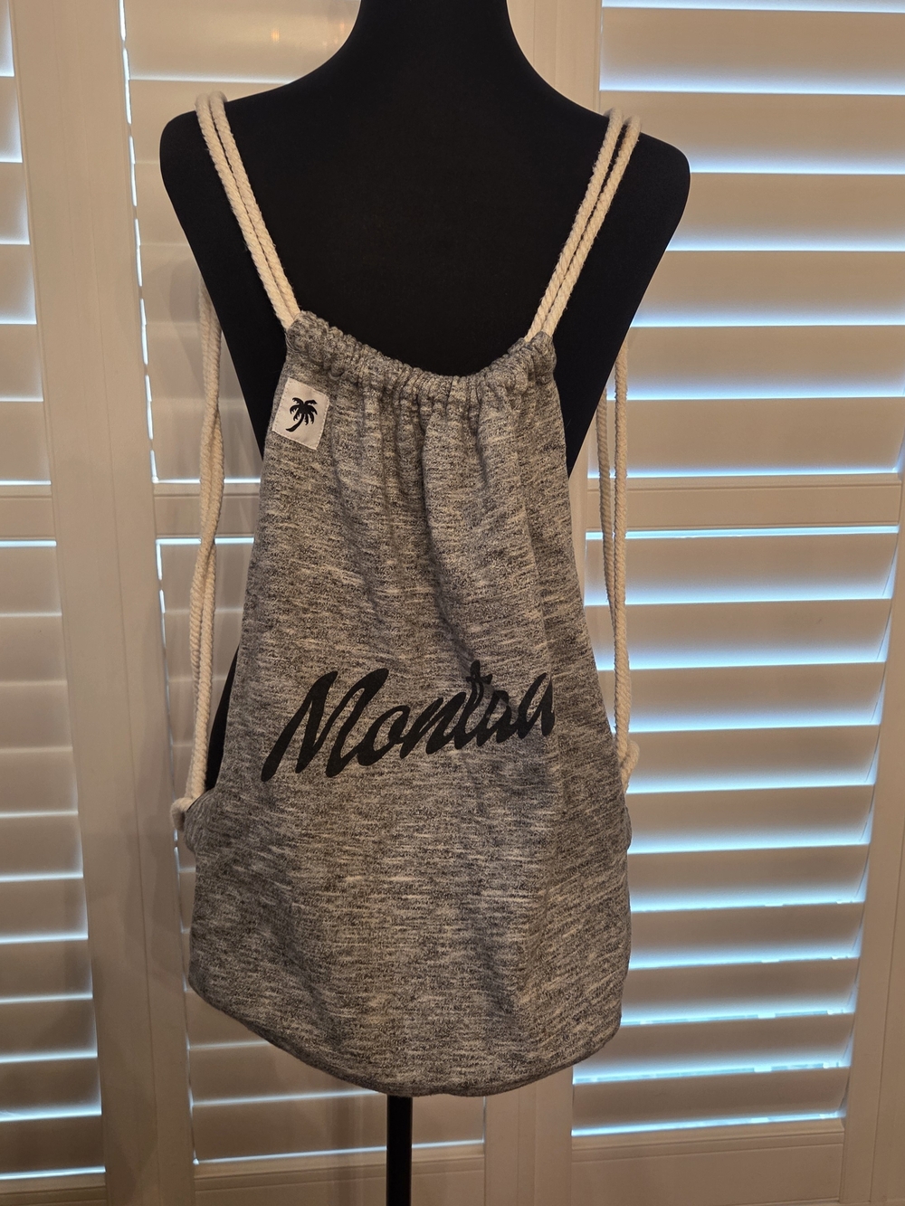 Montauk Heather Gray Drawstring Backpack
